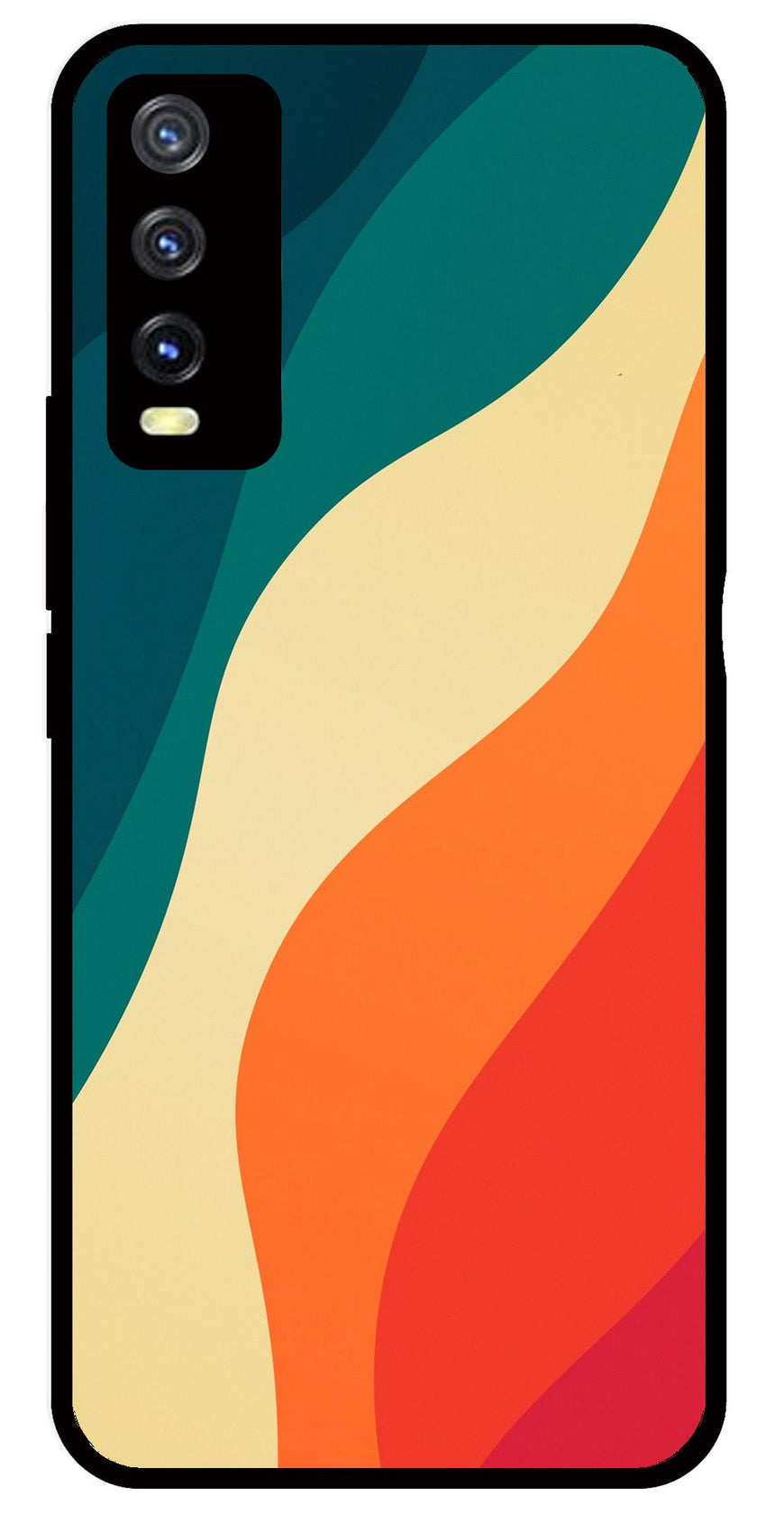 Muted Rainbow Metal Mobile Case for Vivo Y20   (Design No -39)