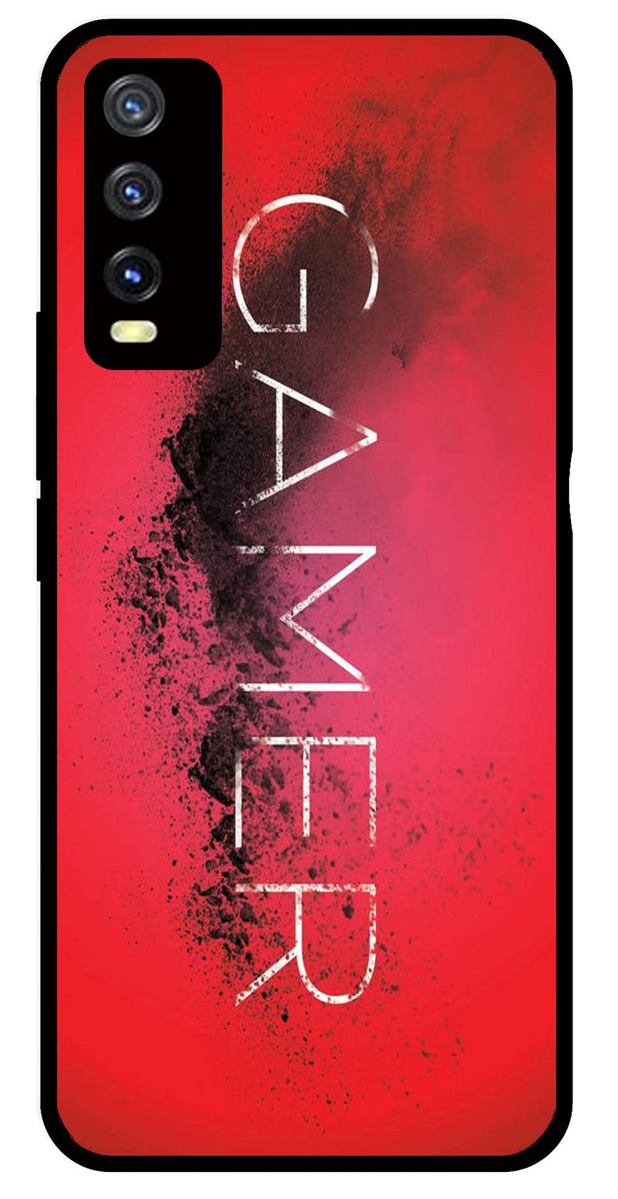 Gamer Pattern Metal Mobile Case for Vivo Y20   (Design No -41)