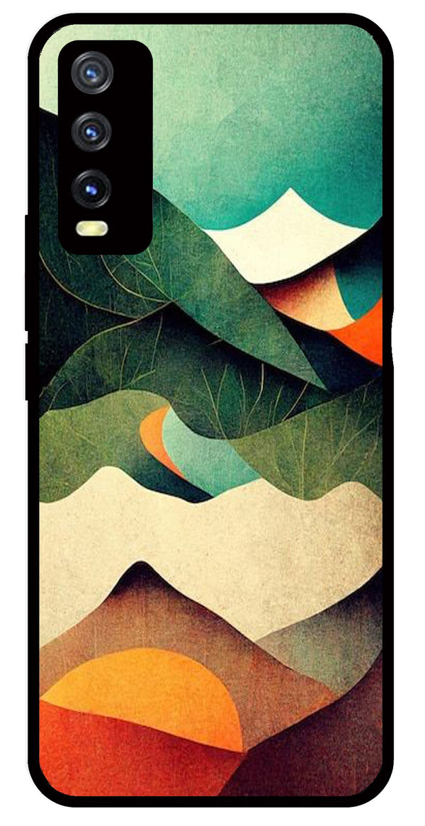 MultiColor Pattern Metal Mobile Case for Vivo Y20   (Design No -43)