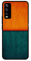 Orange Green Pattern Metal Mobile Case for Vivo Y20   (Design No -45)
