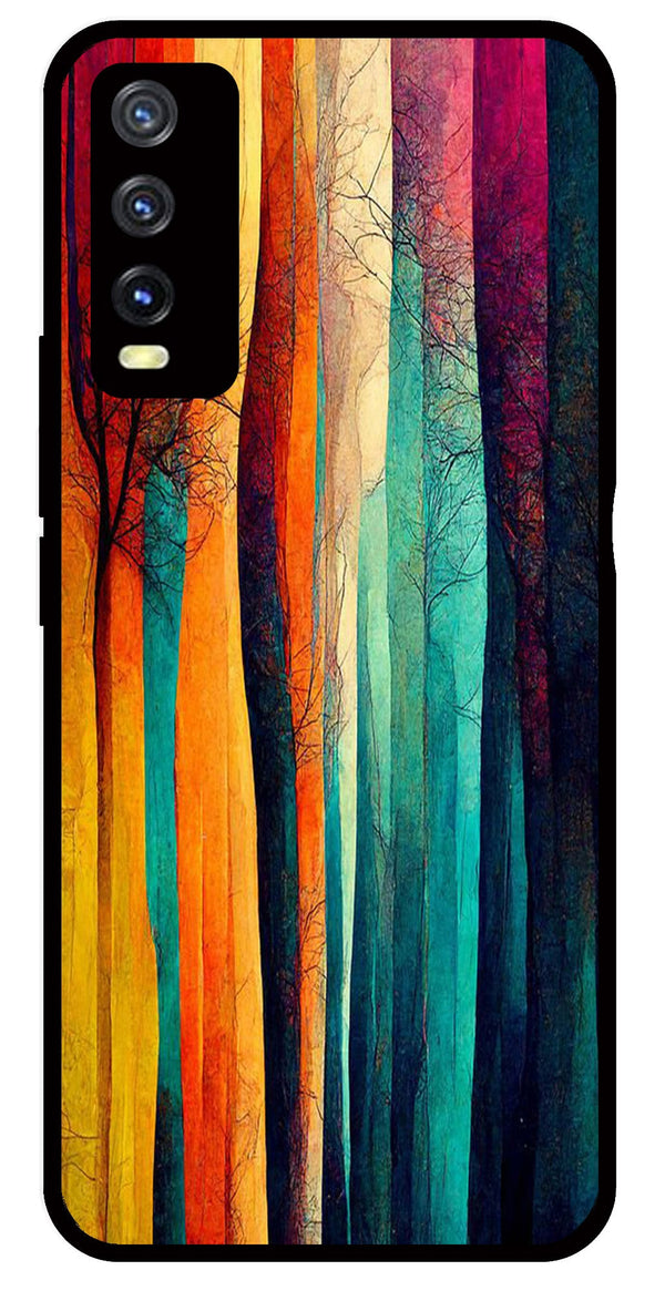Modern Art Colorful Metal Mobile Case for Vivo Y20   (Design No -47)