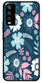 Flower Leaves Design Metal Mobile Case for Vivo Y20   (Design No -50)