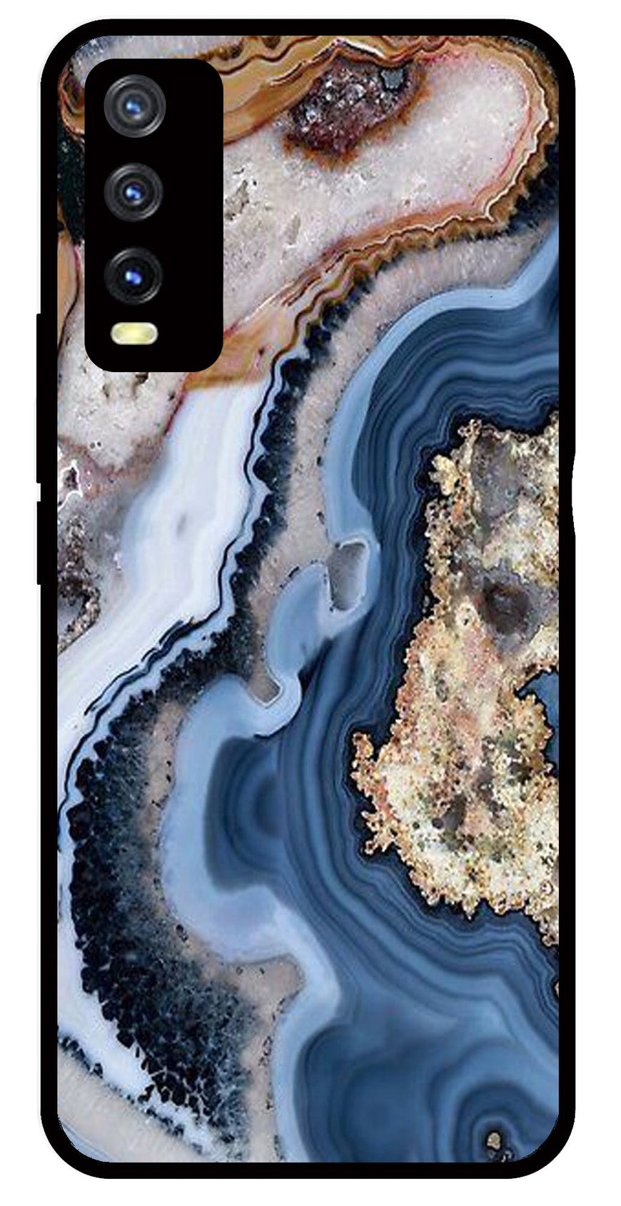 Marble Design Metal Mobile Case for Vivo Y20   (Design No -53)