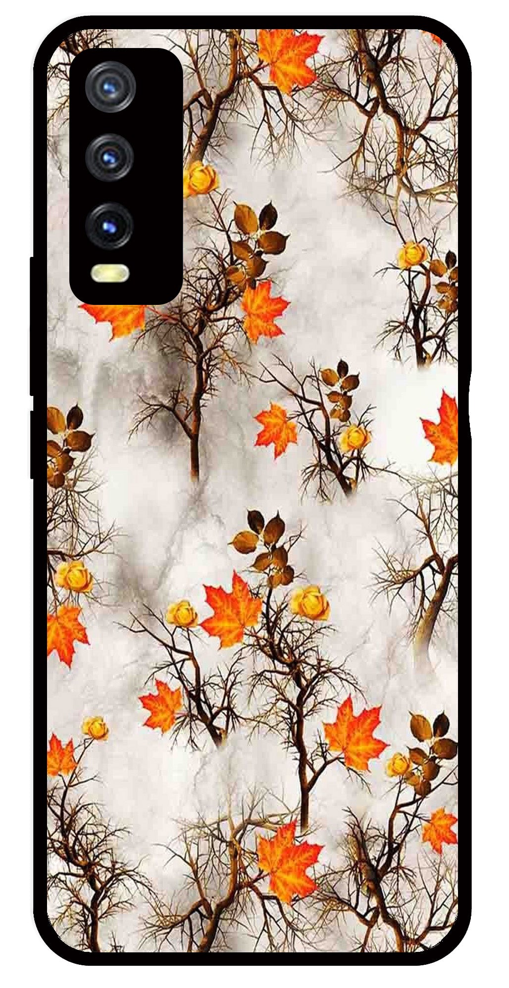 Autumn leaves Metal Mobile Case for Vivo Y20   (Design No -55)