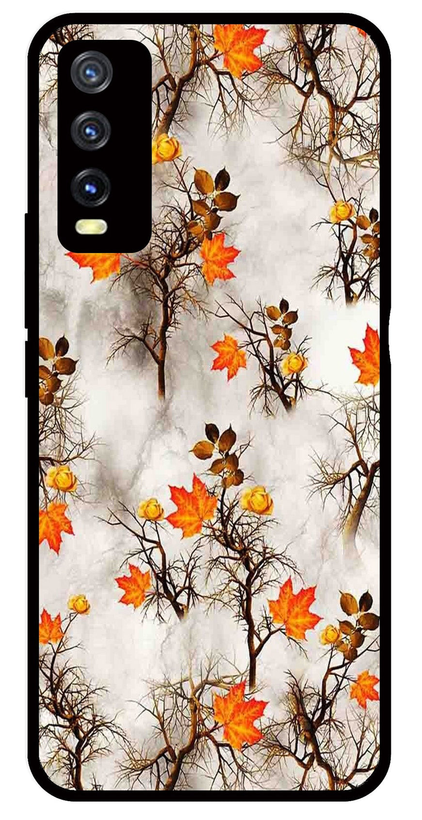 Autumn leaves Metal Mobile Case for Vivo Y20   (Design No -55)
