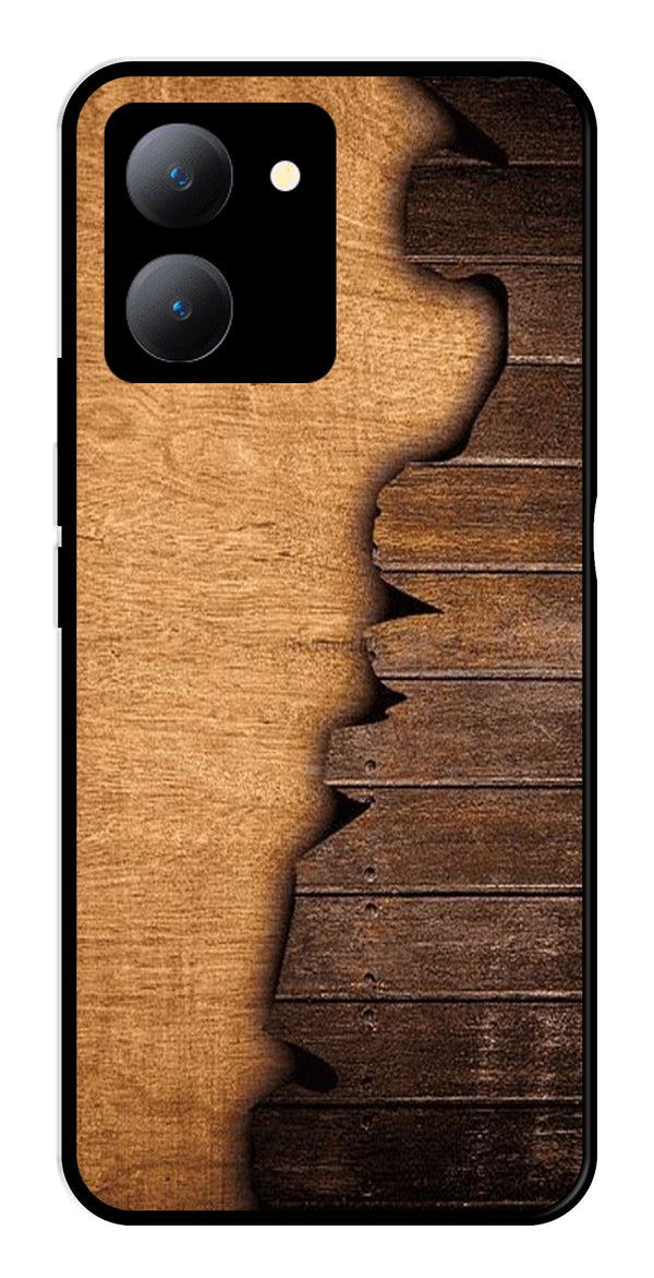 Wooden Design Metal Mobile Case for Vivo Y27   (Design No -13)