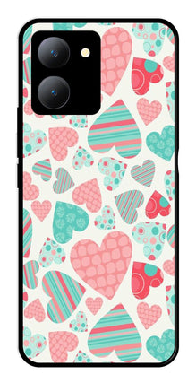 Hearts Pattern Metal Mobile Case for Vivo Y27
