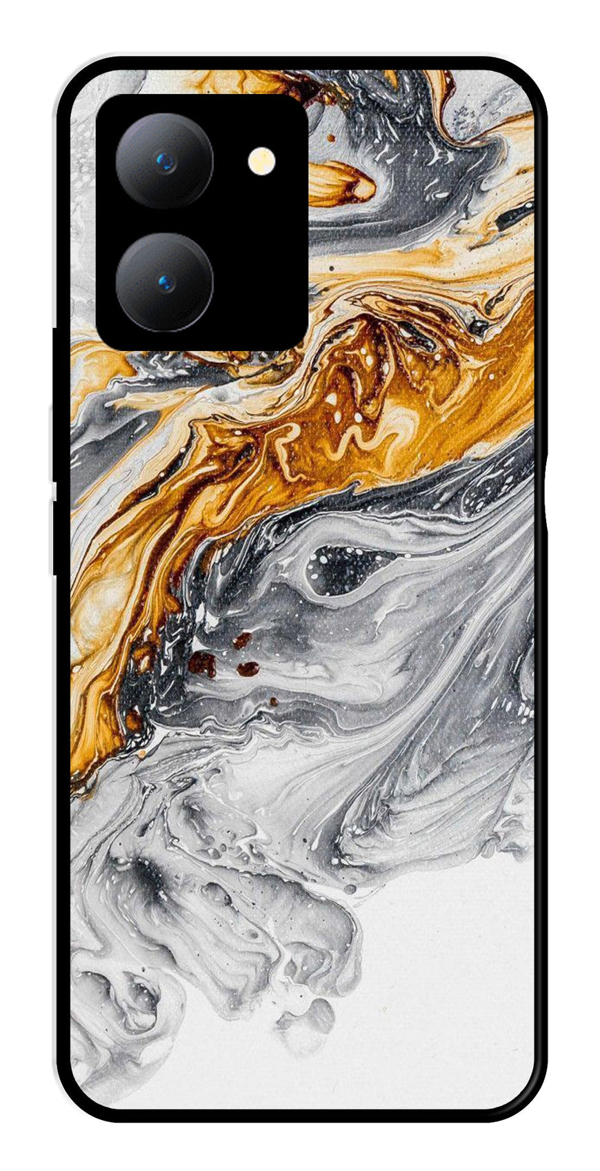 Marble Pattern Metal Mobile Case for Vivo Y27   (Design No -36)