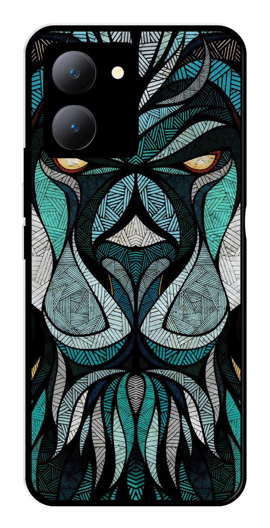 Lion Pattern Metal Mobile Case for Vivo Y27   (Design No -40)