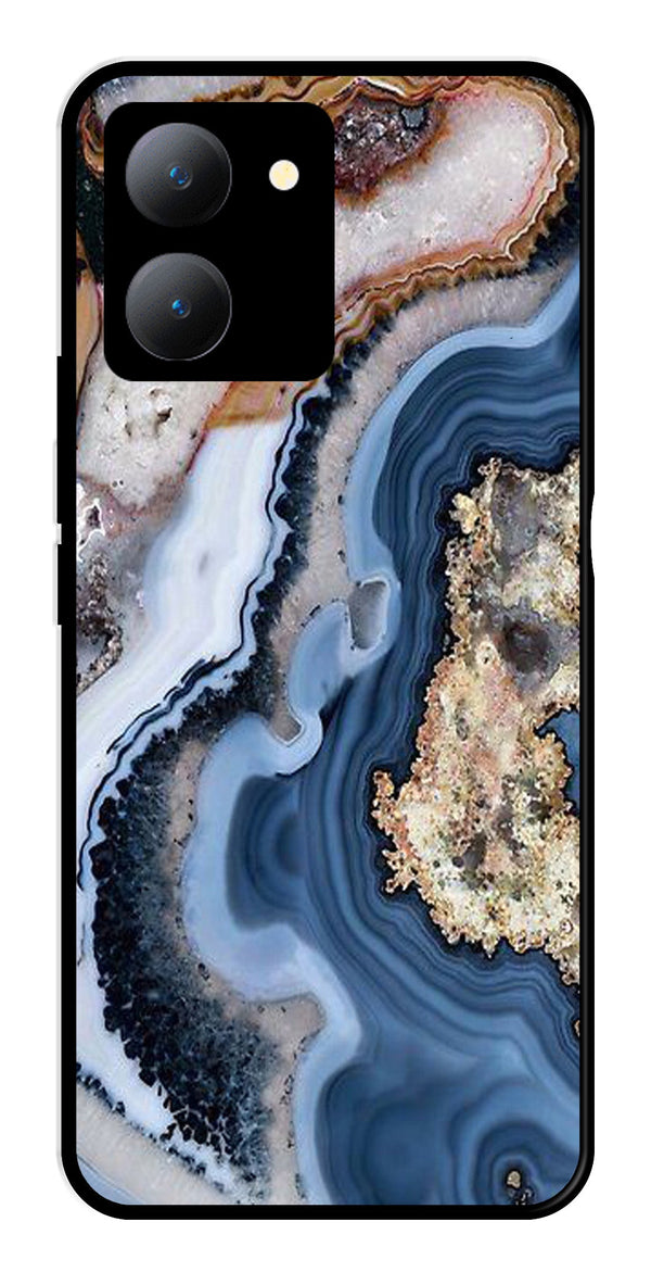 Marble Design Metal Mobile Case for Vivo Y27   (Design No -53)