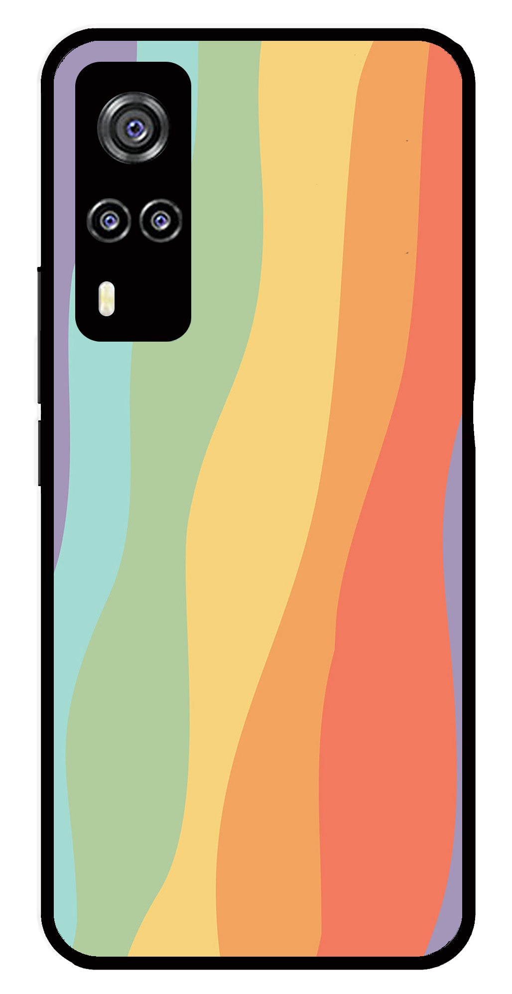 Muted Rainbow Metal Mobile Case for Vivo Y31   (Design No -02)