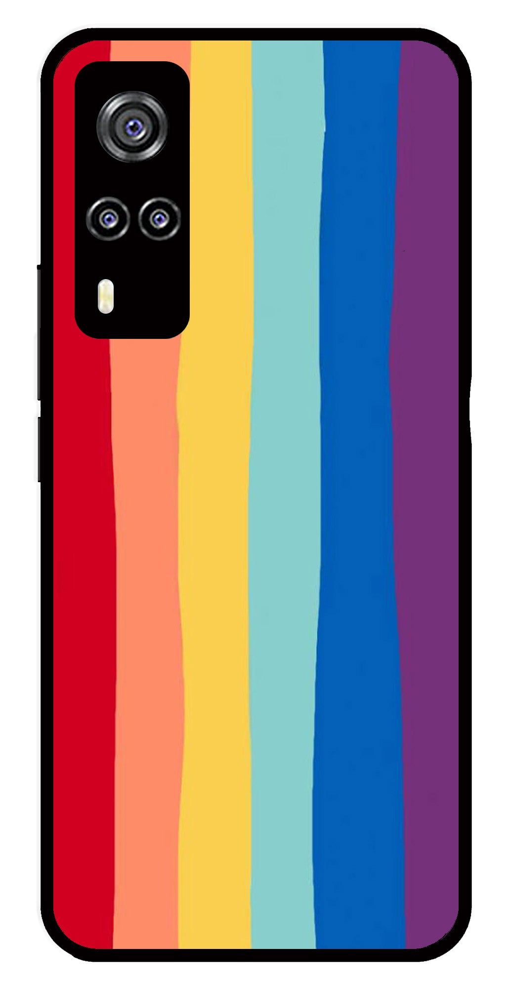 Rainbow MultiColor Metal Mobile Case for Vivo Y31   (Design No -03)