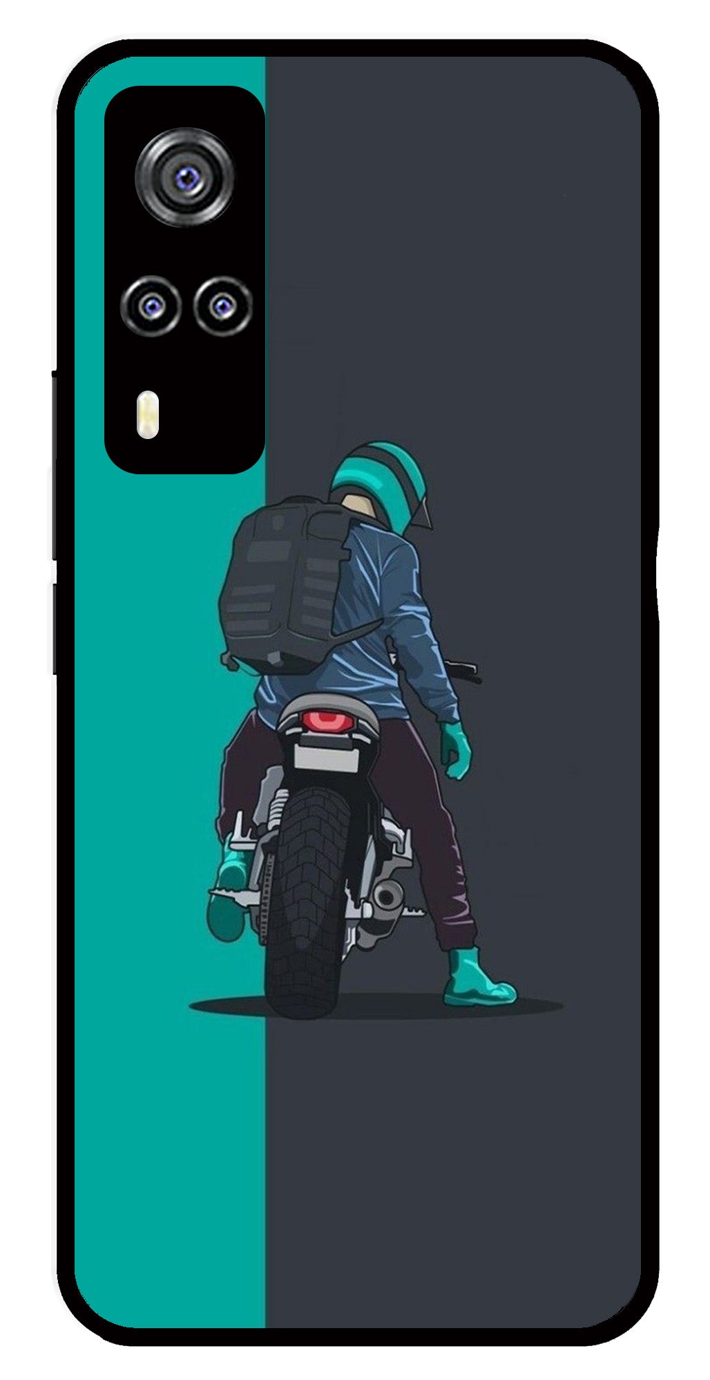 Bike Lover Metal Mobile Case for Vivo Y51   (Design No -05)