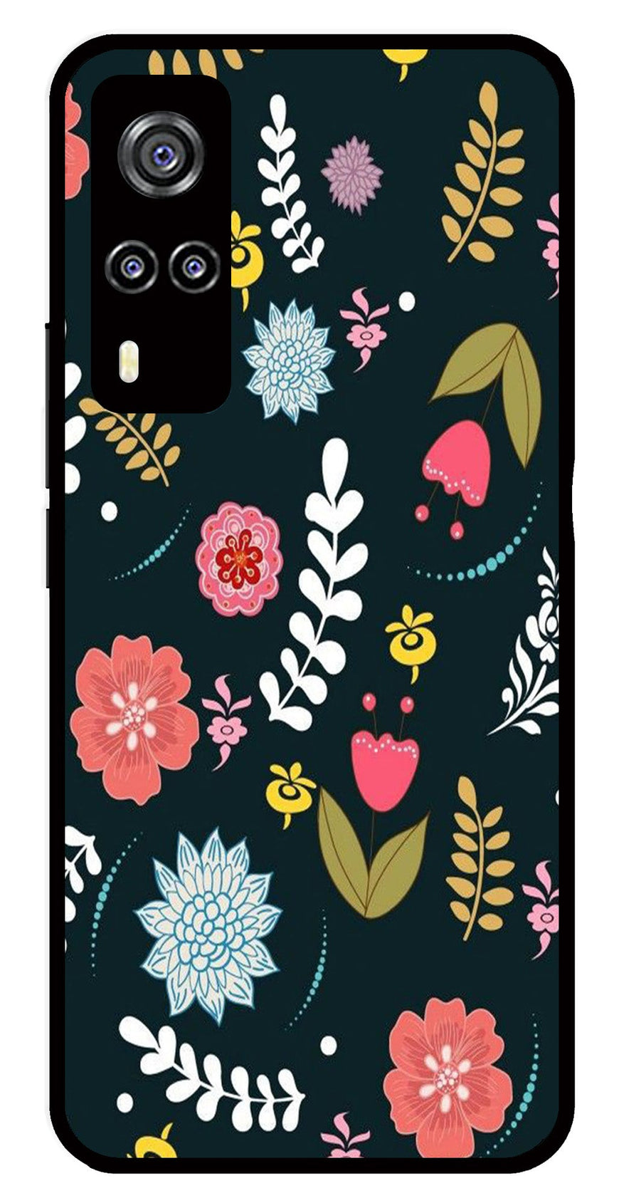 Floral Pattern2 Metal Mobile Case for Vivo Y31   (Design No -12)