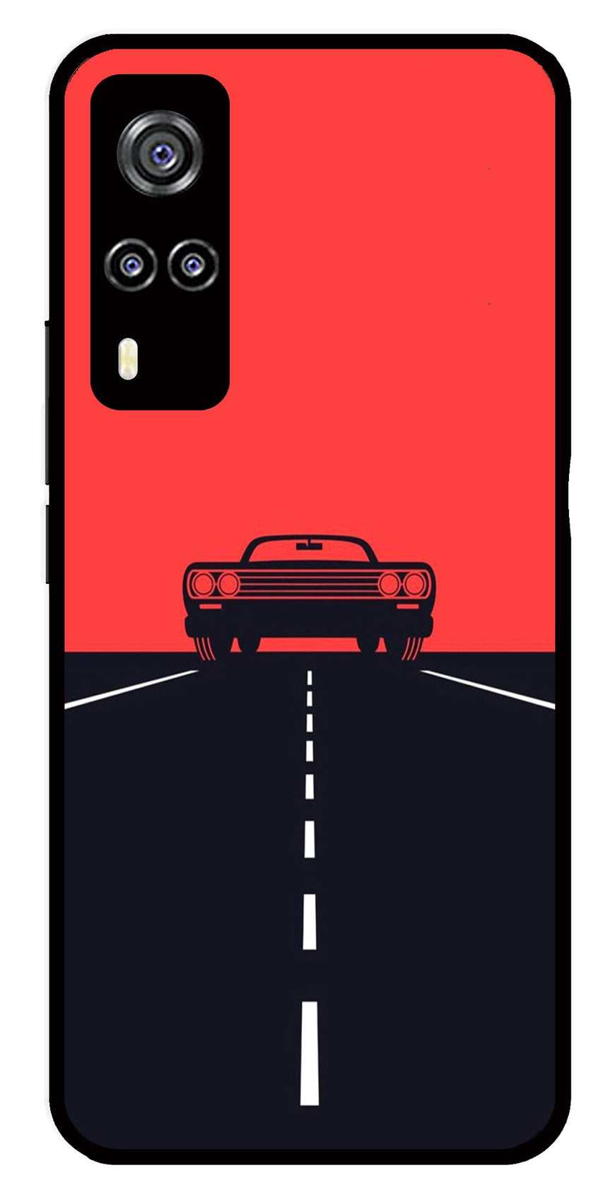 Car Lover Metal Mobile Case for Vivo Y51   (Design No -21)