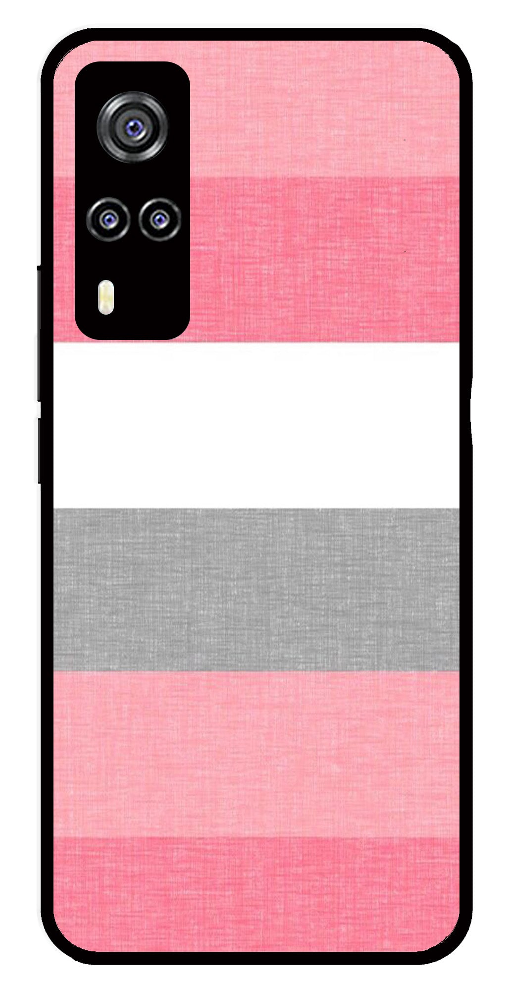 Pink Pattern Metal Mobile Case for Vivo Y31   (Design No -23)