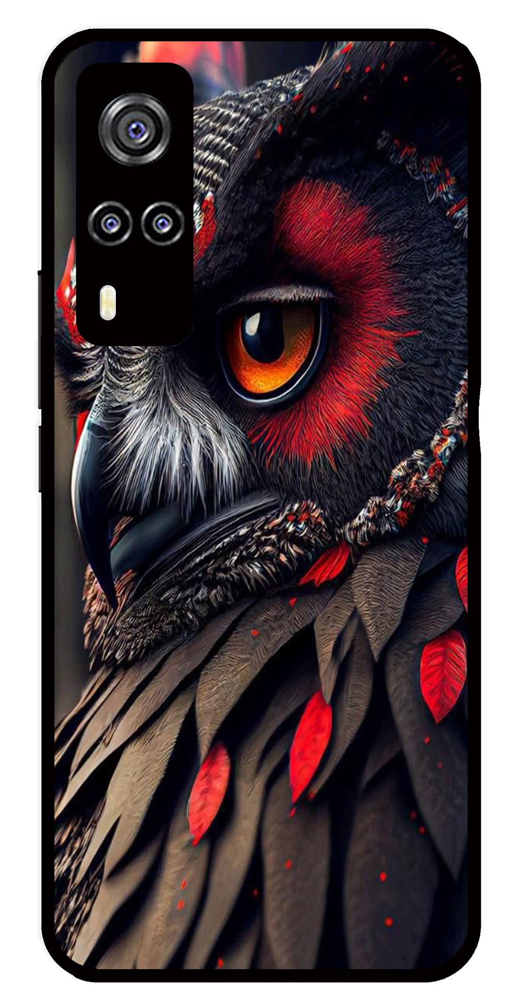 Owl Design Metal Mobile Case for Vivo Y31   (Design No -26)