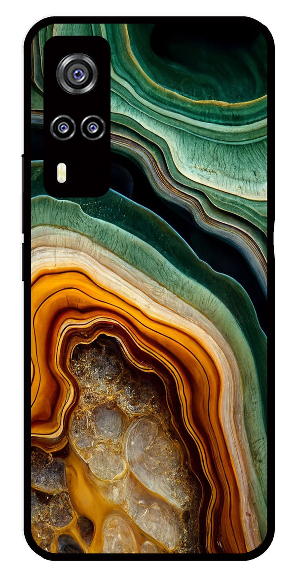 Marble Design Metal Mobile Case for Vivo Y31   (Design No -28)