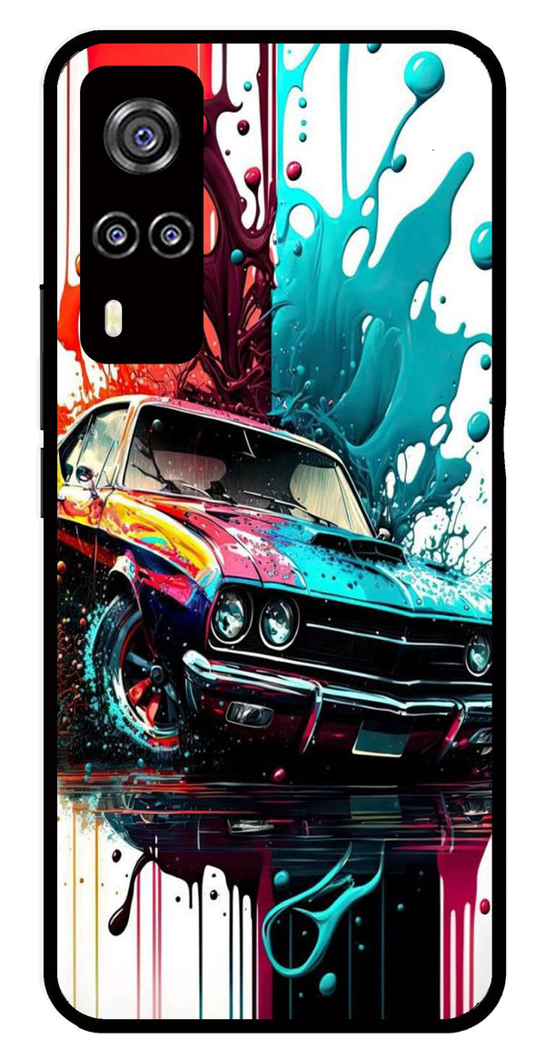 Vintage Car Metal Mobile Case for Vivo Y31   (Design No -29)