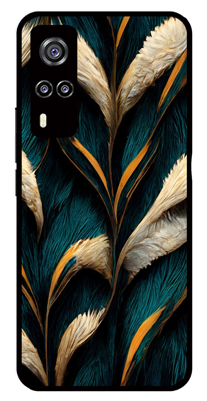 Feathers Metal Mobile Case for Vivo Y51   (Design No -30)