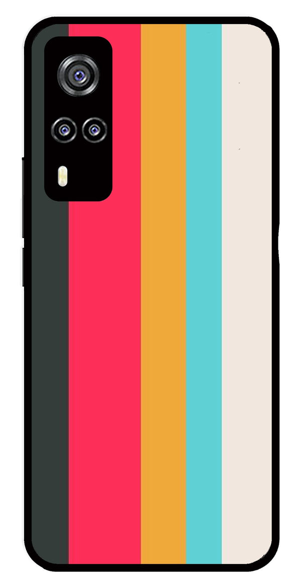 Muted Rainbow Metal Mobile Case for Vivo Y31   (Design No -31)