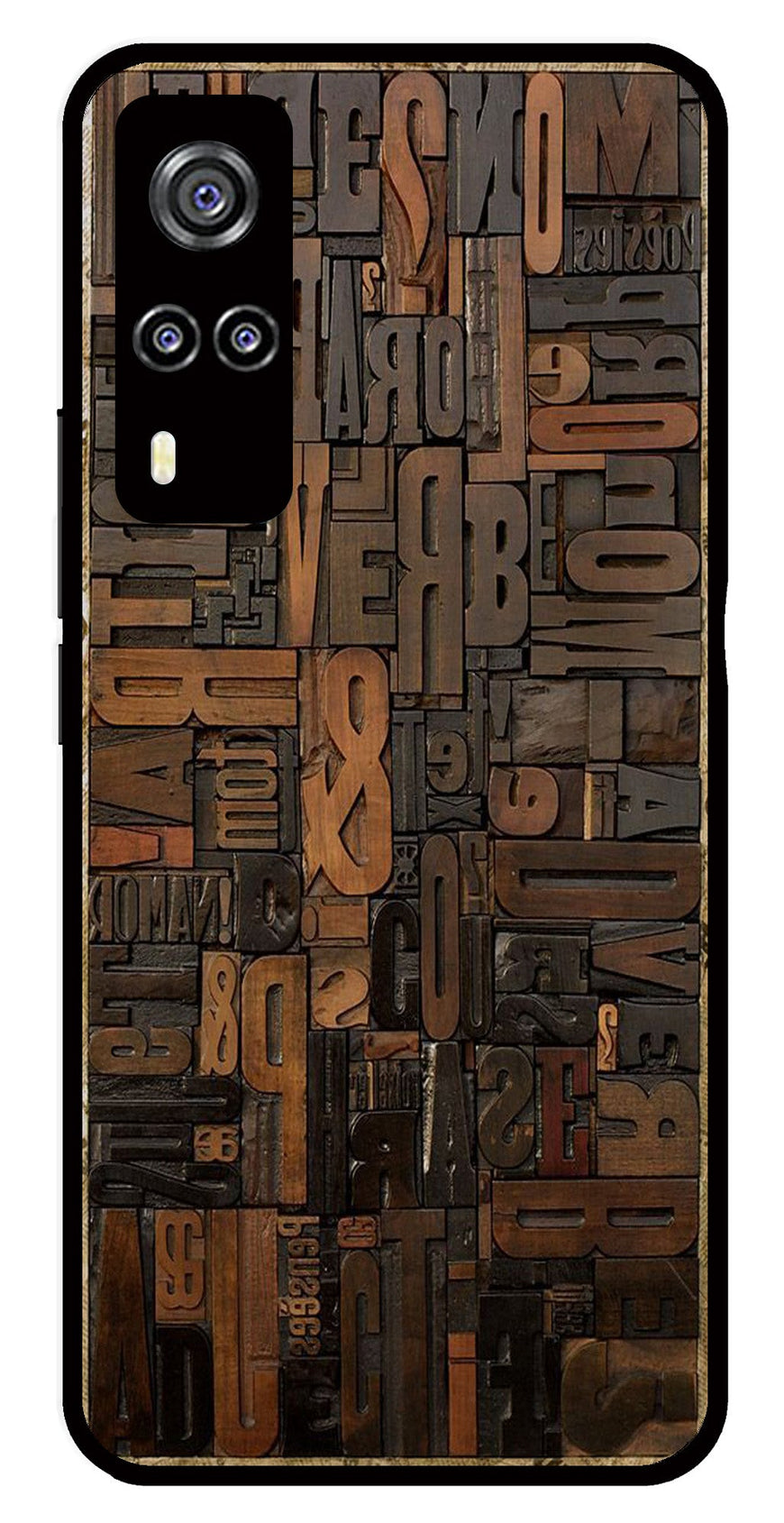 Alphabets Metal Mobile Case for Vivo Y51   (Design No -32)