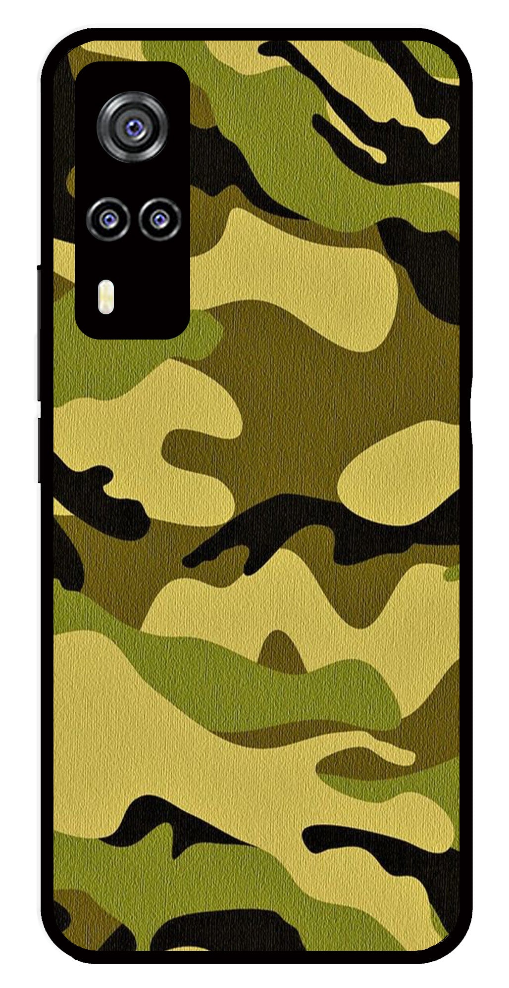 Army Pattern Metal Mobile Case for Vivo Y31   (Design No -35)