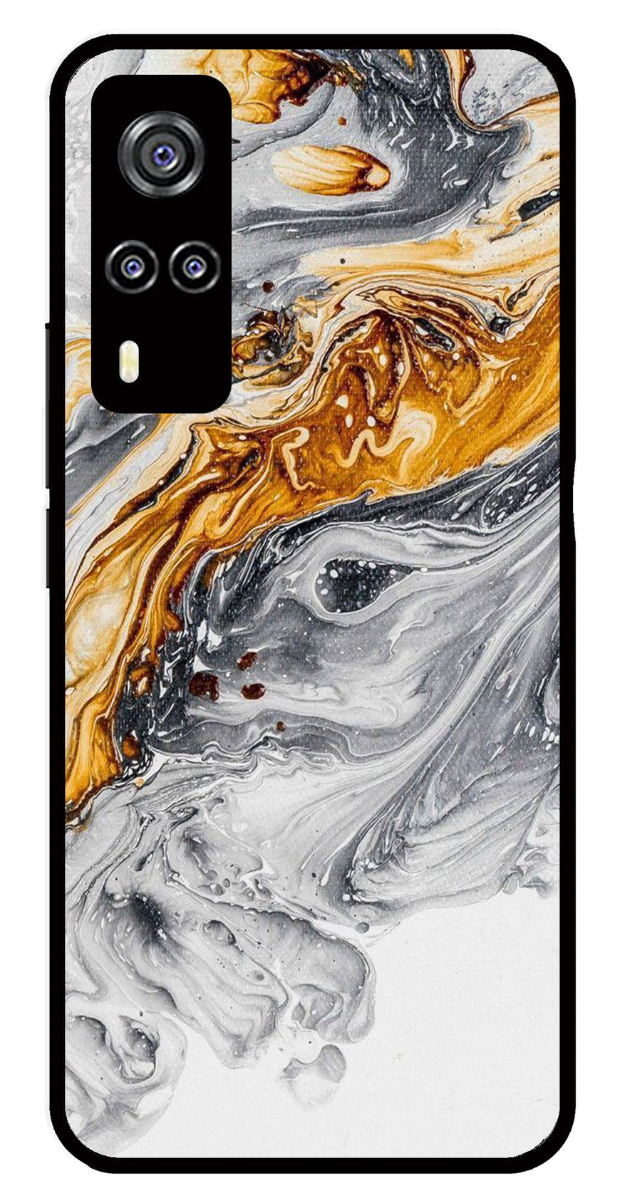 Marble Pattern Metal Mobile Case for Vivo Y31   (Design No -36)