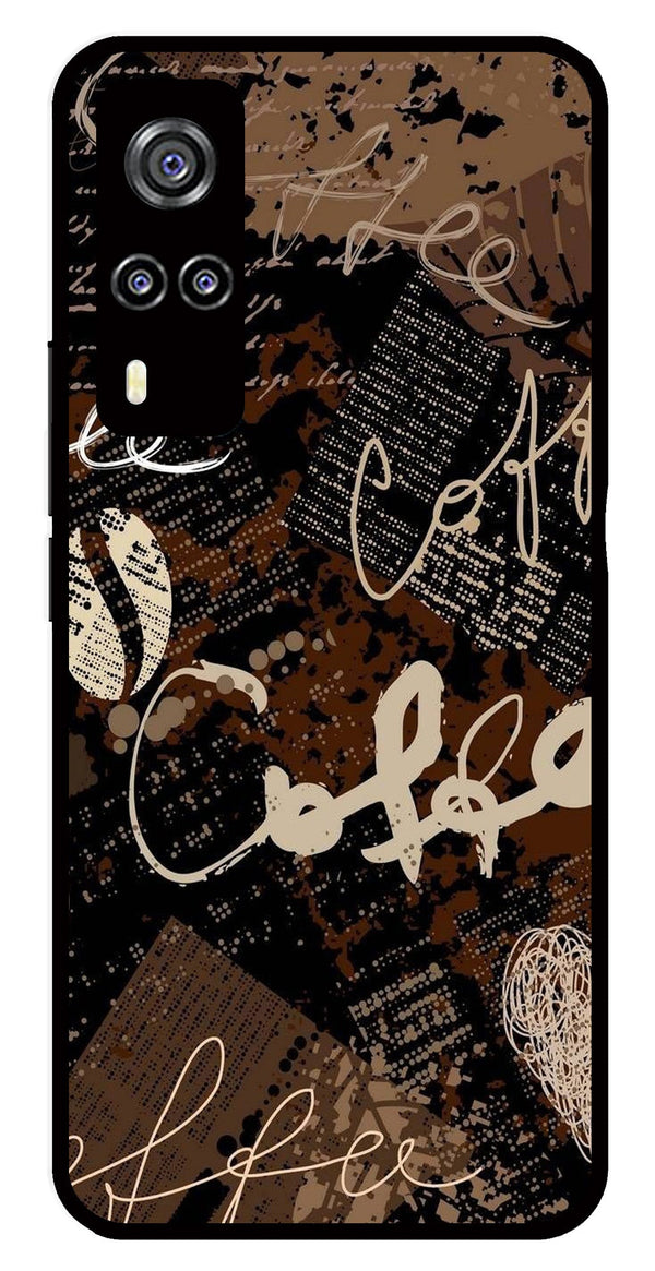 Coffee Pattern Metal Mobile Case for Vivo Y51   (Design No -37)