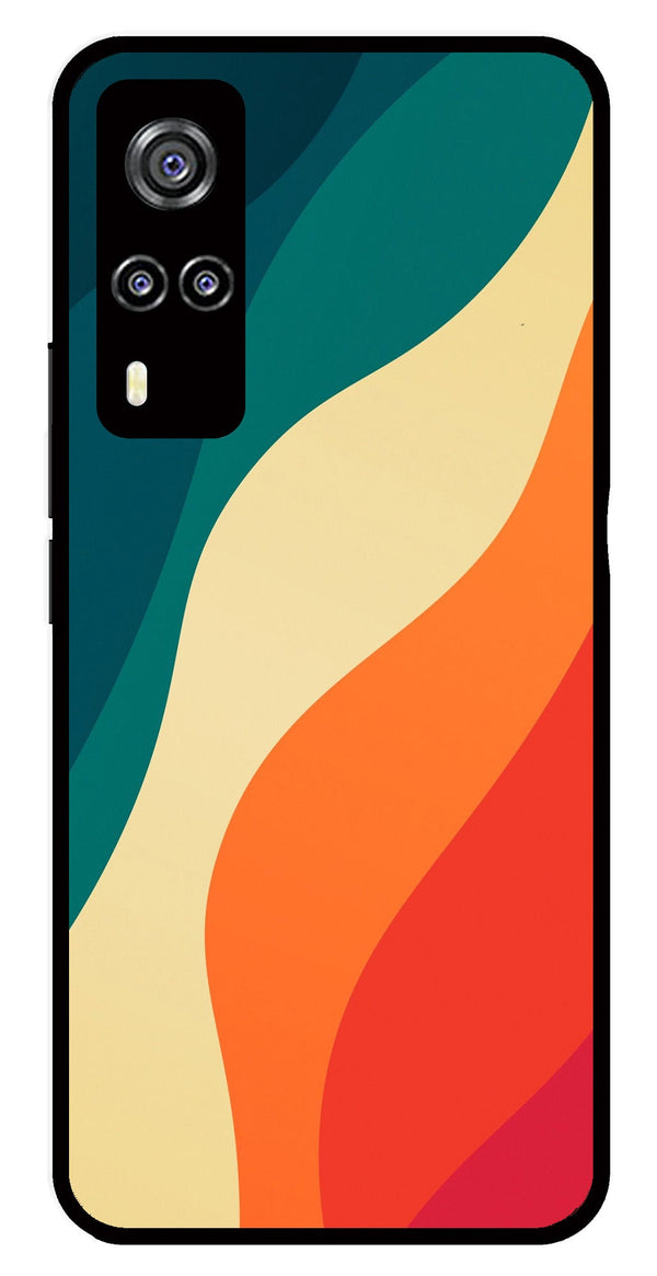 Muted Rainbow Metal Mobile Case for Vivo Y51   (Design No -39)
