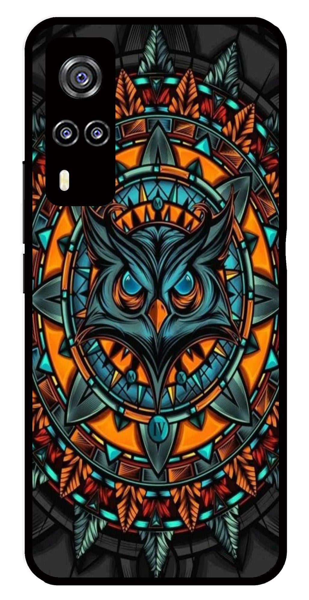 Owl Pattern Metal Mobile Case for Vivo Y31   (Design No -42)