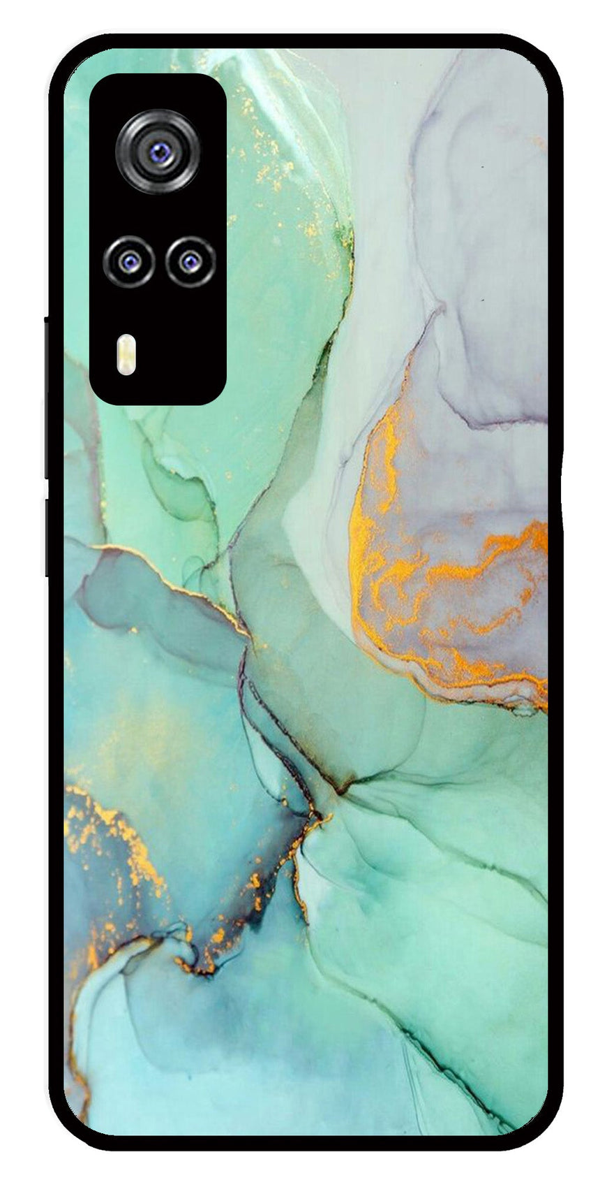 Marble Design Metal Mobile Case for Vivo Y51   (Design No -46)