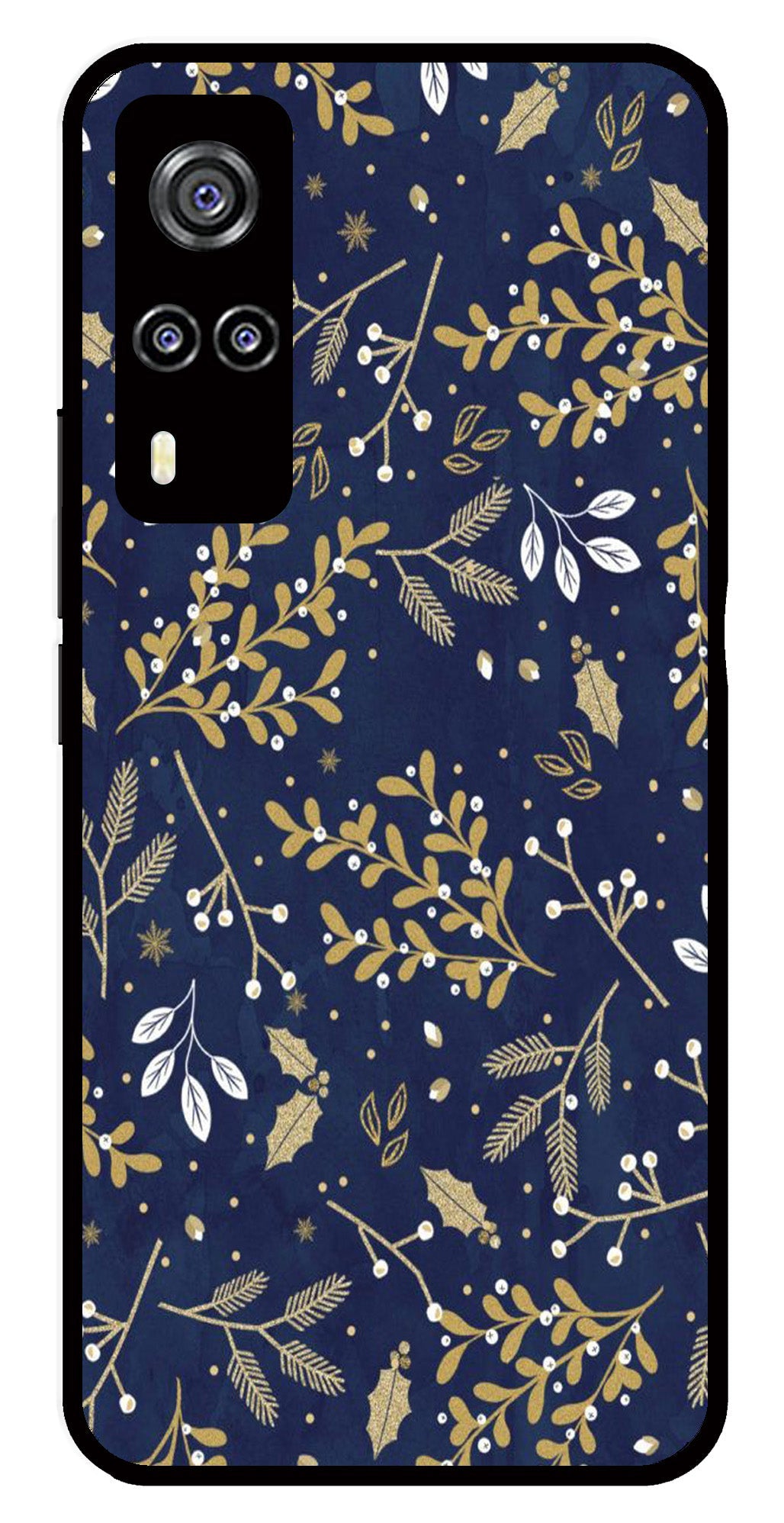 Floral Pattern  Metal Mobile Case for Vivo Y51   (Design No -52)