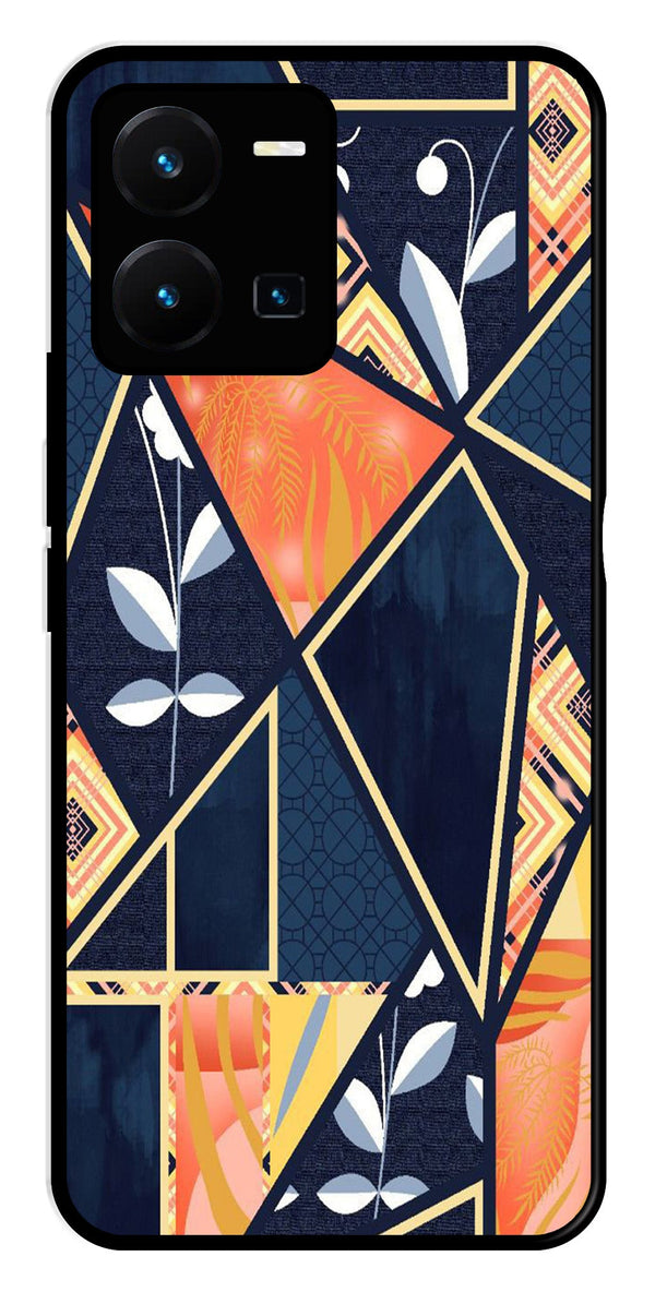 Marble Design Metal Mobile Case for Vivo Y35   (Design No -07)