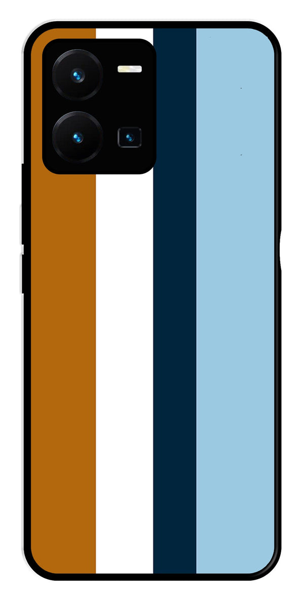MultiColor Pattern Metal Mobile Case for Vivo Y35   (Design No -17)