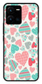 Hearts Pattern Metal Mobile Case for Vivo Y35   (Design No -22)
