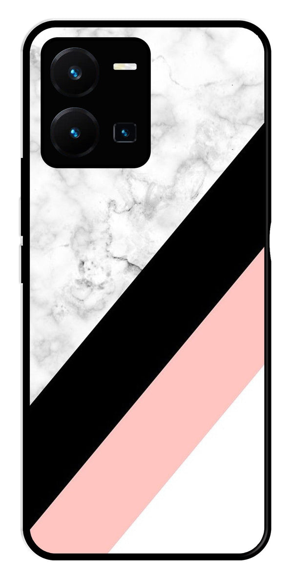 Marble Design Metal Mobile Case for Vivo Y35   (Design No -24)