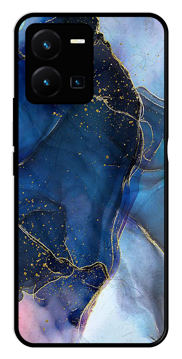 Blue Marble Metal Mobile Case for Vivo Y35   (Design No -34)