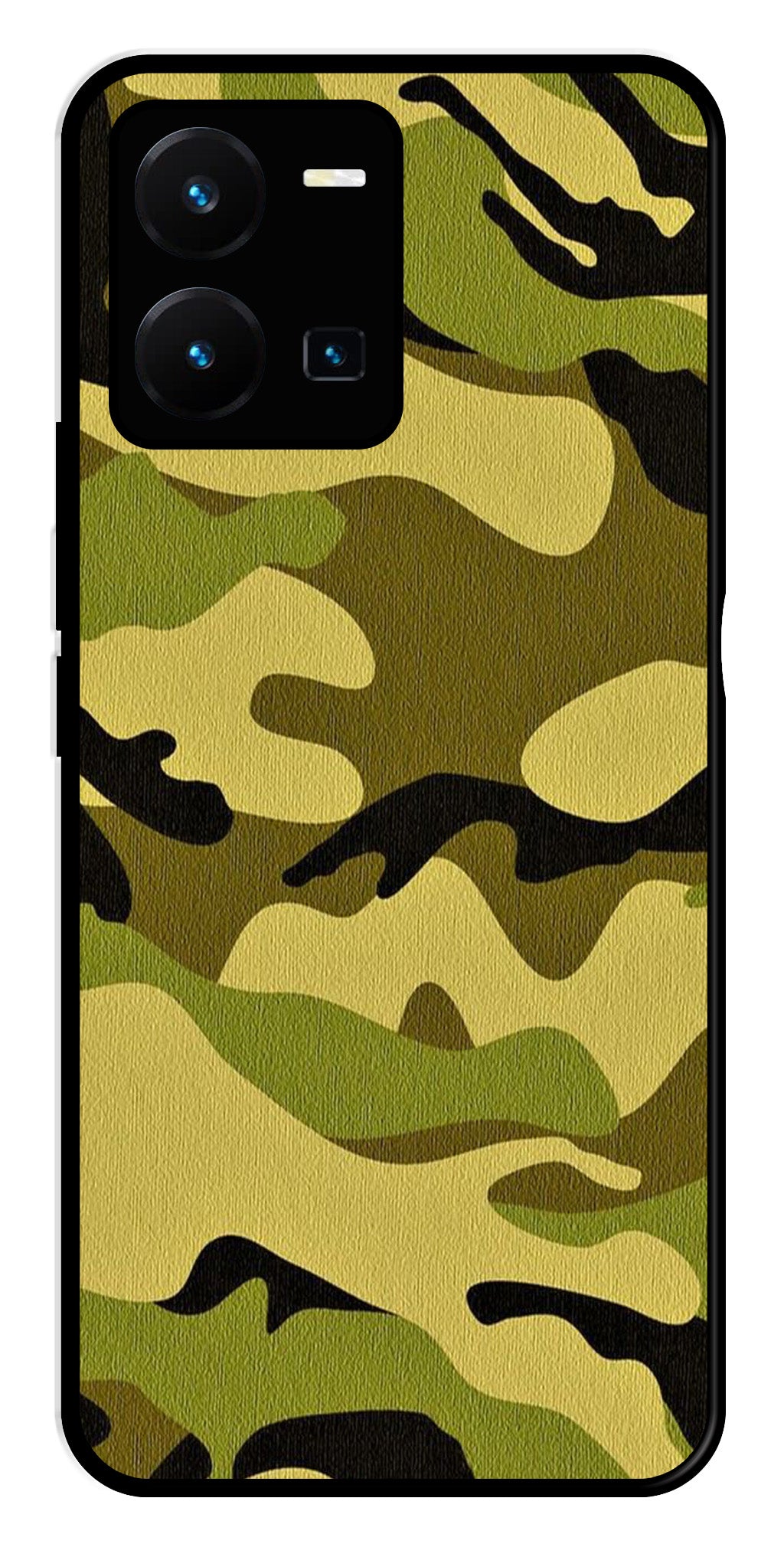 Army Pattern Metal Mobile Case for Vivo Y35   (Design No -35)