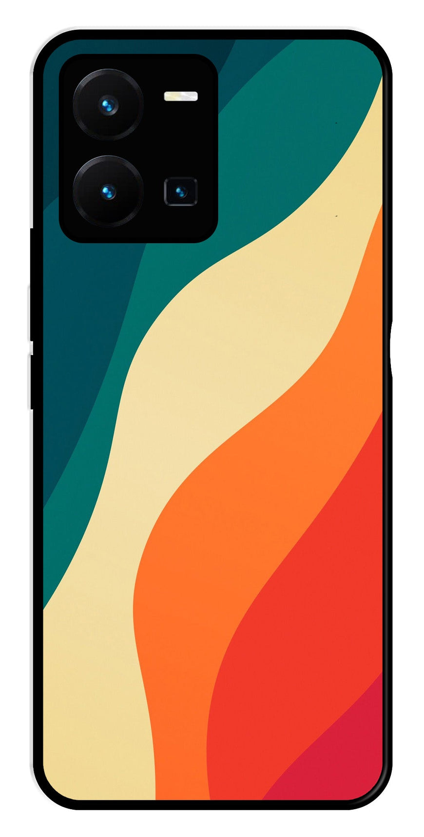 Muted Rainbow Metal Mobile Case for Vivo Y35   (Design No -39)