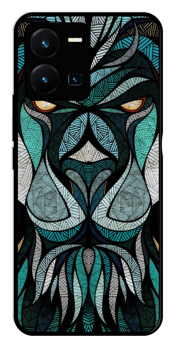 Lion Pattern Metal Mobile Case for Vivo Y35   (Design No -40)
