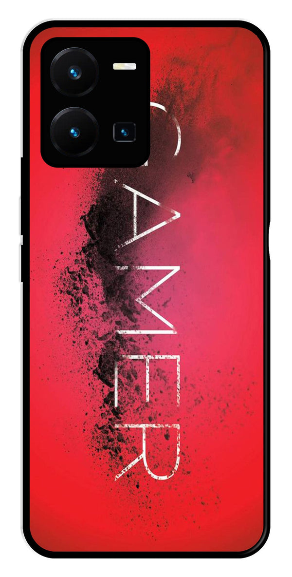 Gamer Pattern Metal Mobile Case for Vivo Y35   (Design No -41)