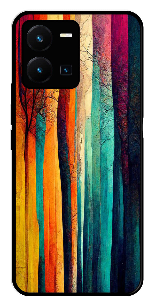 Modern Art Colorful Metal Mobile Case for Vivo Y35   (Design No -47)