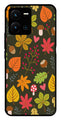 Leaves Design Metal Mobile Case for Vivo Y35   (Design No -51)