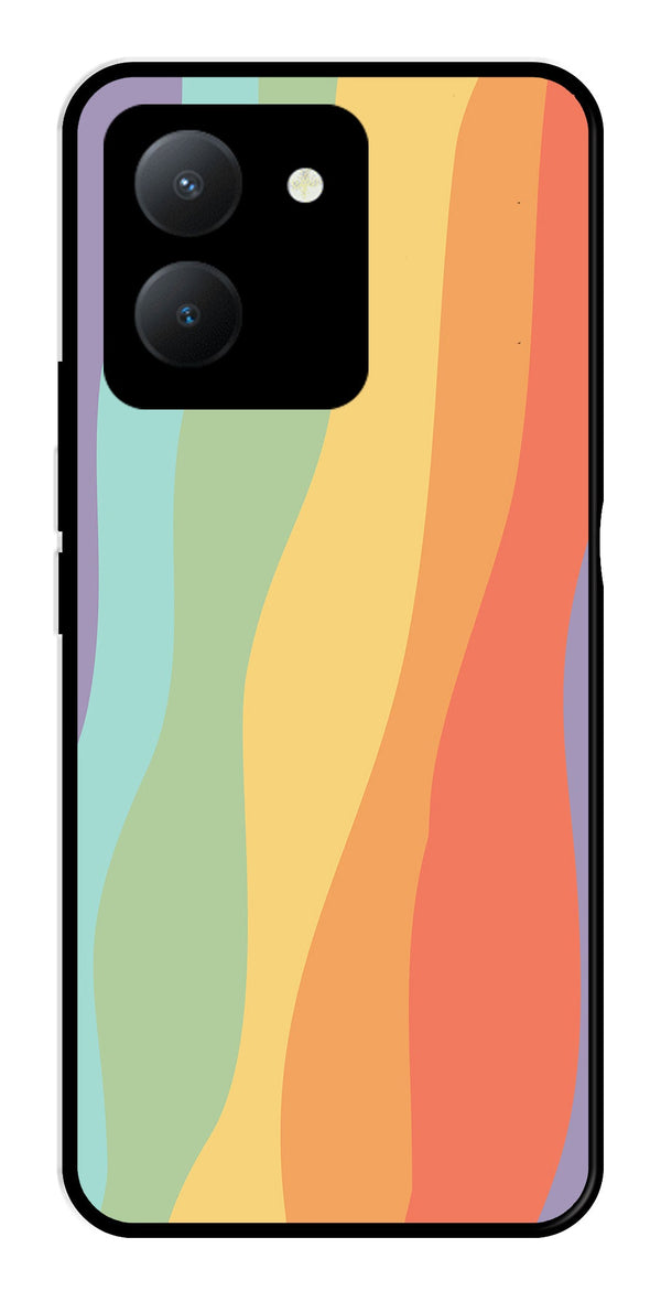 Muted Rainbow Metal Mobile Case for Vivo Y36   (Design No -02)