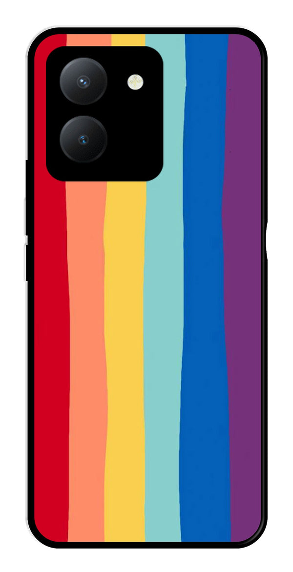 Rainbow MultiColor Metal Mobile Case for Vivo Y36   (Design No -03)