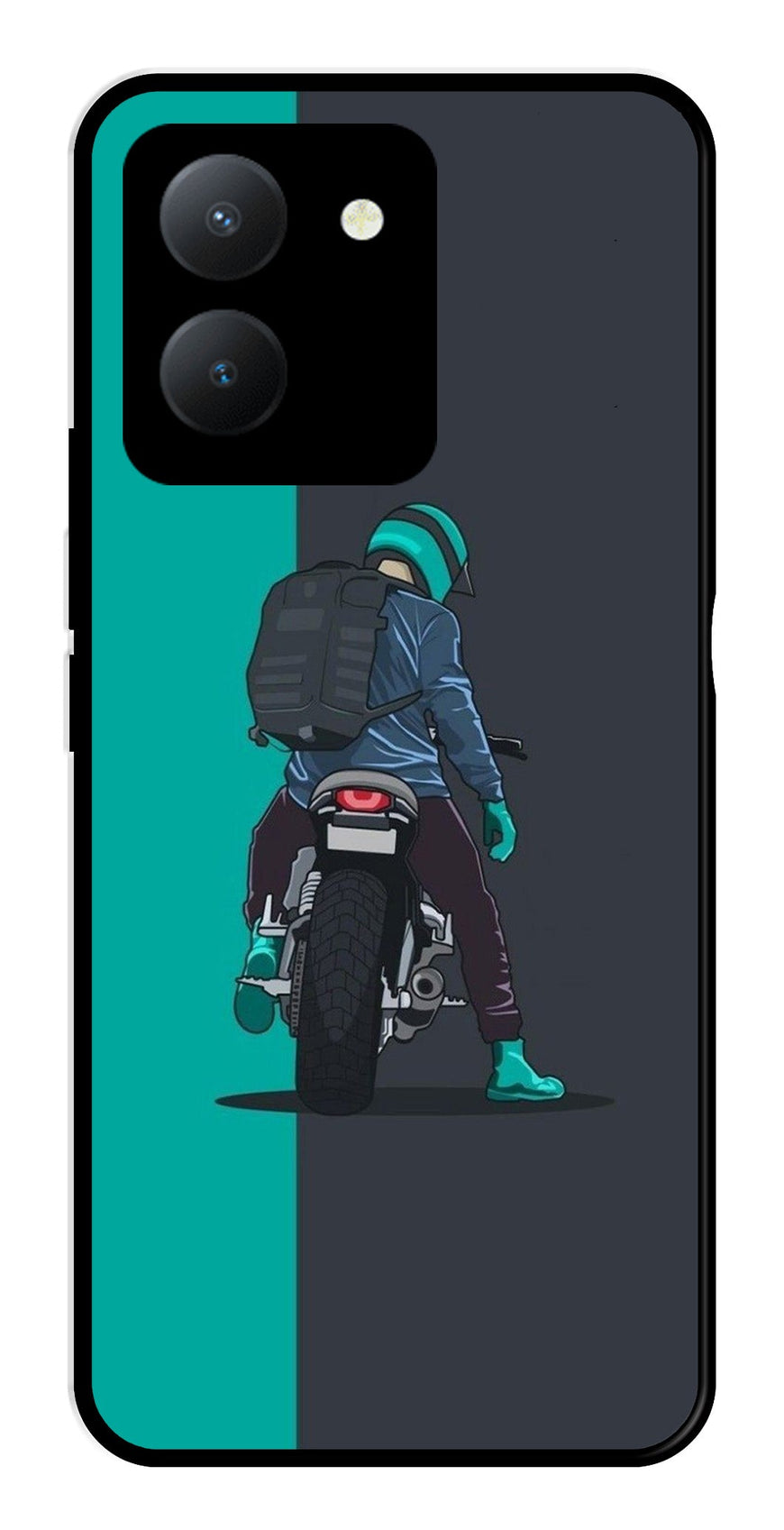 Bike Lover Metal Mobile Case for Vivo Y36   (Design No -05)
