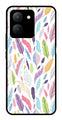 Colorful Feathers Metal Mobile Case for Vivo Y36   (Design No -06)
