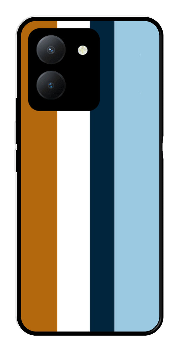 MultiColor Pattern Metal Mobile Case for Vivo Y36   (Design No -17)