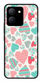 Hearts Pattern Metal Mobile Case for Vivo Y36   (Design No -22)